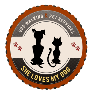 A dog walking and pet services logo